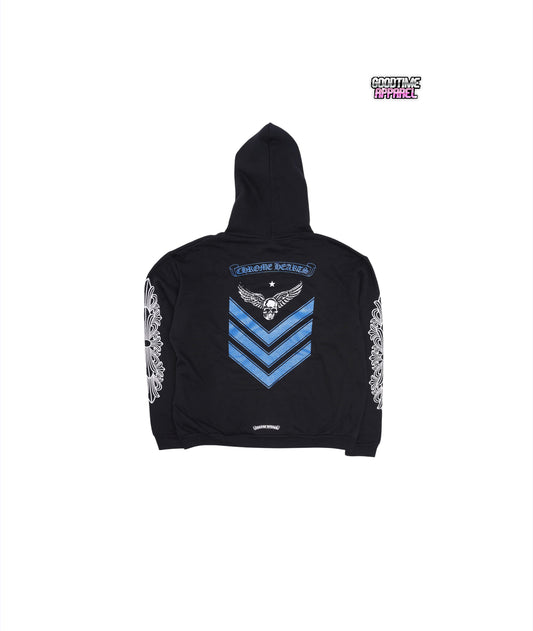 Foti Blue/Black Zip Up Hoodie