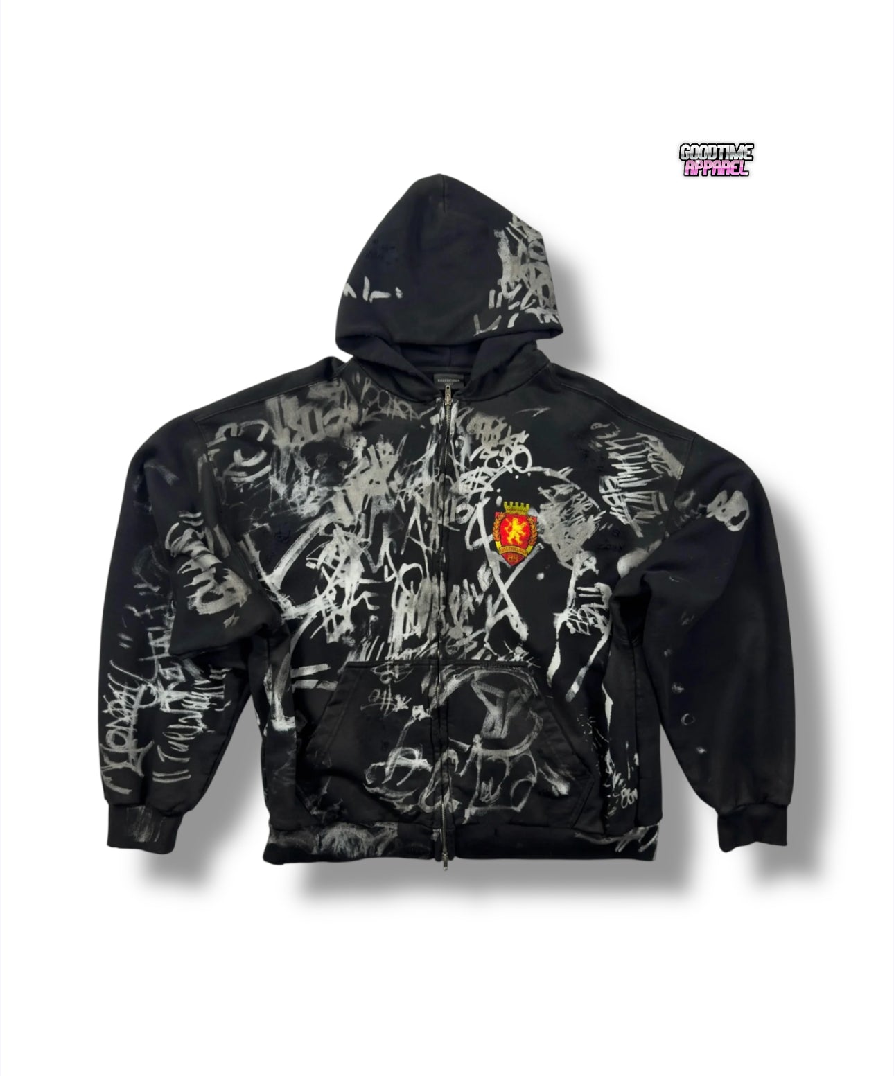 Black Skate Graffiti Hoodie