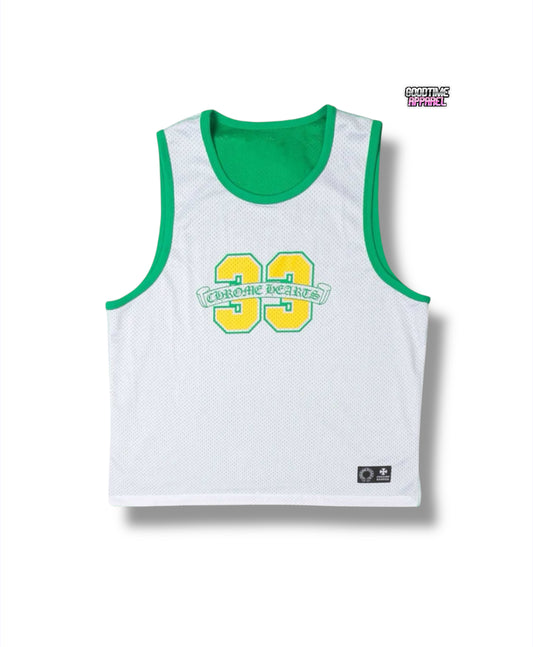 Green Logo Mesh Tank Jersey