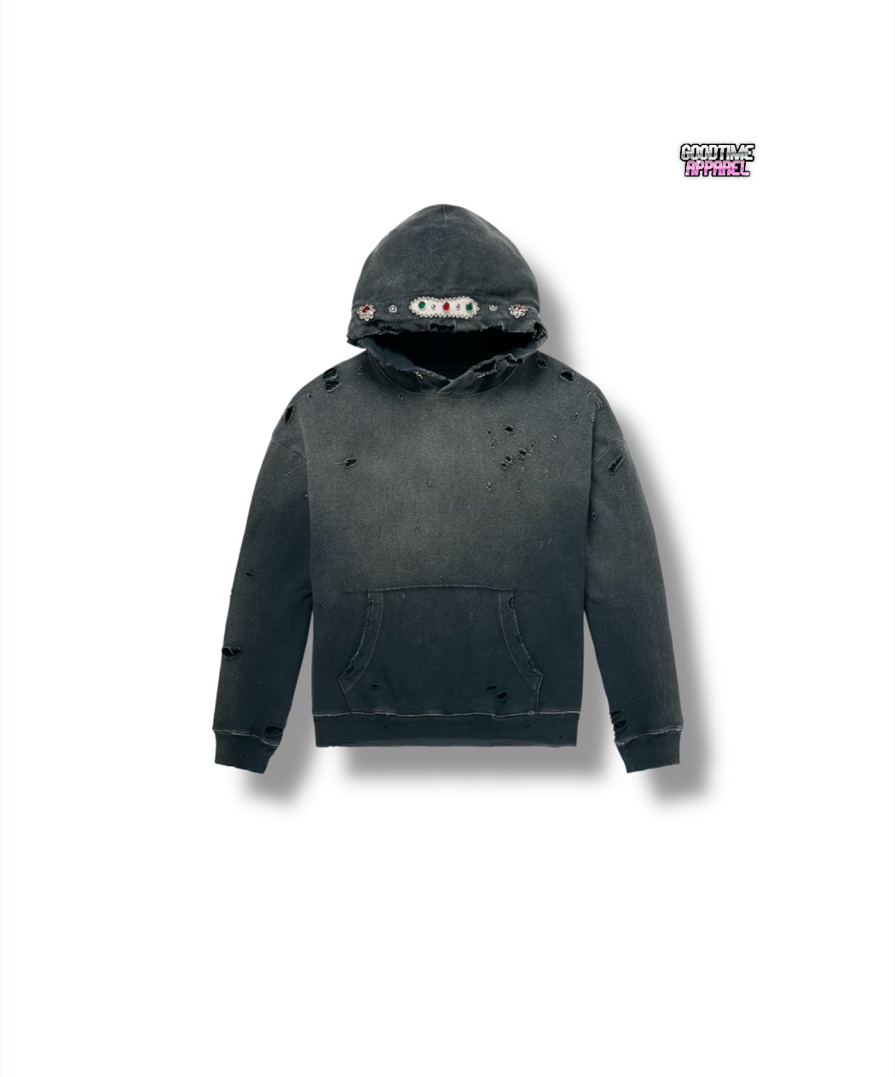 DISTRESSED HOODIE Zip Up