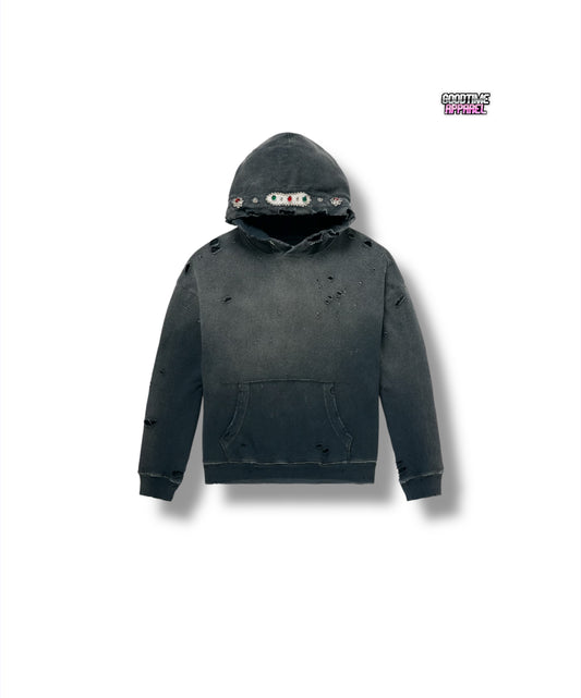 DISTRESSED HOODIE Zip Up