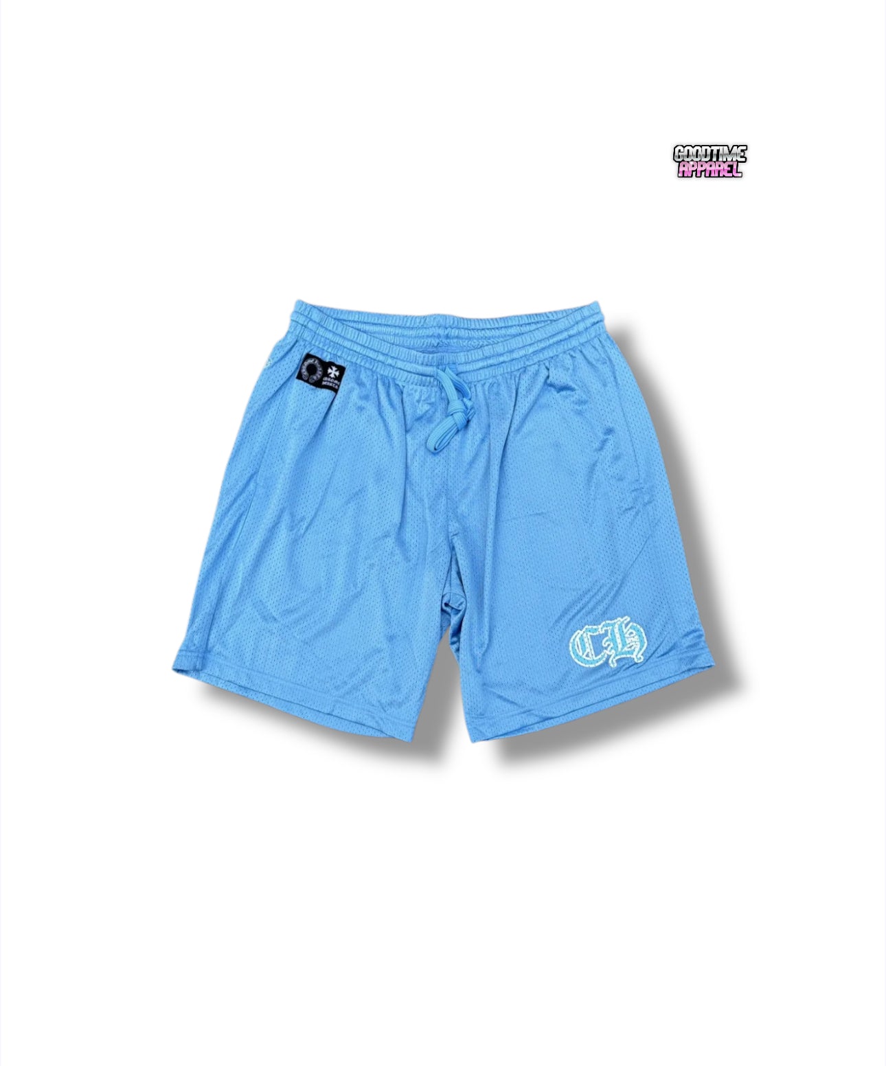 Blue & White Logo Mesh Shorts